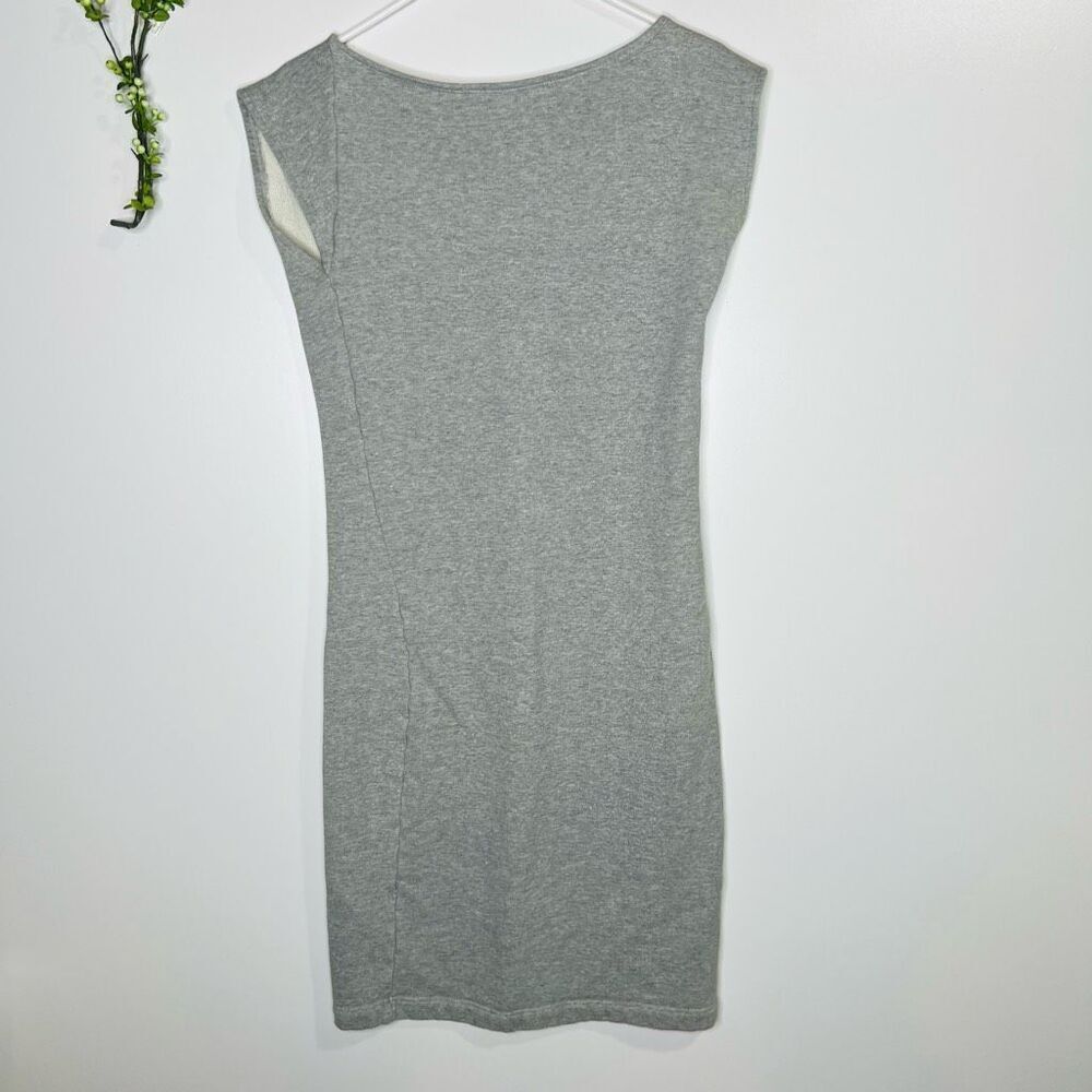Study Gray Sweatshirt Pullover Dress Cap Sleeve Mini 100% Organic Cotton